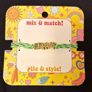 Green and Gold 'Serve' Bracelet